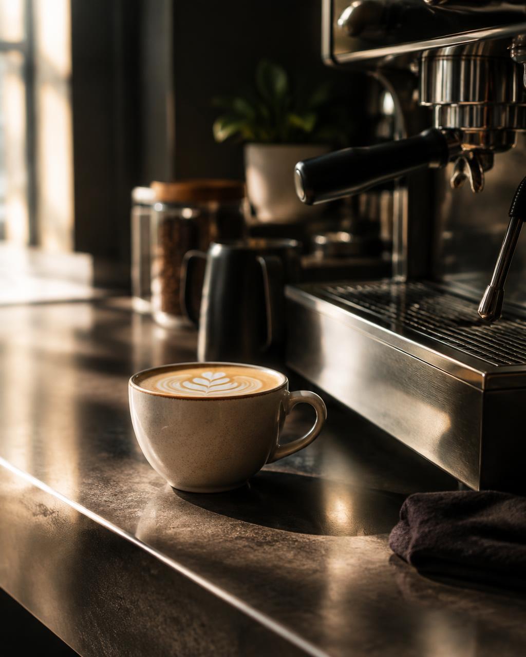 Kaffee im warmen Licht